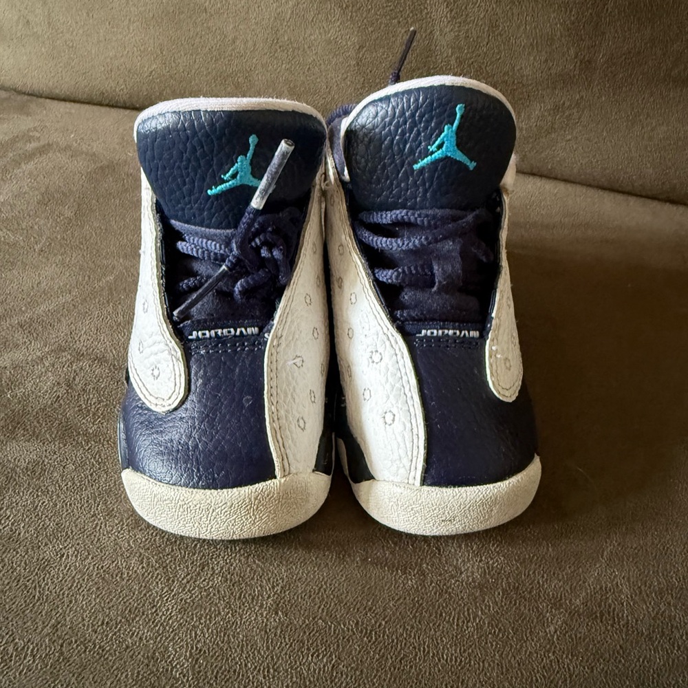 Jordan 12 Retro Toddler Shoes - Navy and White